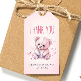 Little sweetheart bearベビーシャワーありがとう ギフトタグ