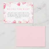 Little Sweetheart Bow赤ちゃんシャワー本ベビー エンクロージャーカード (正面/裏面)