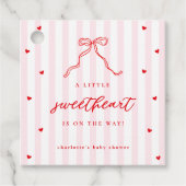 Little Sweetheart Bow Baby Shower フェイバータグ (正面)