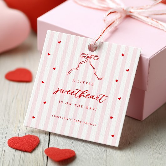 Little Sweetheart Bow Baby Shower フェイバータグ