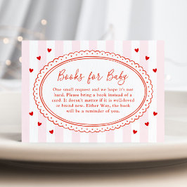 Little Sweetheart Bow Baby Shower Books for Baby エンクロージャーカード