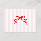 Little Sweetheart Bow Baby Shower Diaper Raffle エンクロージャーカード (裏面)