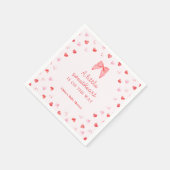 Little Sweetheart Bow Baby Shower Invitation スタンダードカクテルナプキン (角)