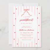 Little Sweetheart Bow Baby Shower Invitation 招待状 (正面)