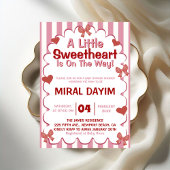 Little Sweetheart Bow Baby Shower Invitation 招待状