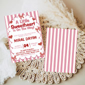 Little Sweetheart Bow Baby Shower Invitation 招待状