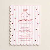 Little Sweetheart Bow Baby Shower Invitation 招待状