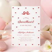 Little Sweetheart Bow Baby Shower Invitation 招待状