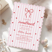 Little Sweetheart Bow Baby Shower Invitation 招待状