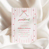 Little Sweetheart Bow Baby Shower Invitation 招待状