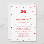 Little Sweetheart Bow Baby Shower Invitation 招待状 (正面)