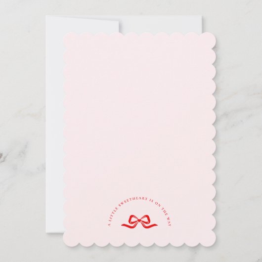 Little Sweetheart Bow Baby Shower Invitation 招待状 (裏面)