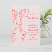 Little Sweetheart Bow Baby Shower Invitation 招待状 (スタンド正面)