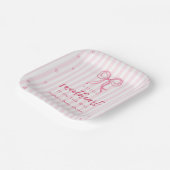 Little Sweetheart Bow Baby Shower Paper Plates ペーパープレート (傾斜あり)