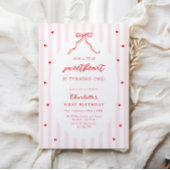 Little Sweetheart Bow First Birthday Invitation 招待状