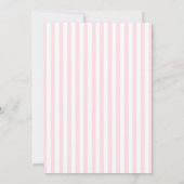 Little Sweetheart Bow Pink Stripe Baby Shower 招待状 (裏面)