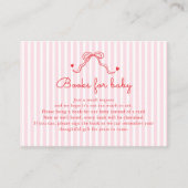 Little Sweetheart Bow Pink Stripes Book for Baby  エンクロージャーカード (正面)