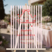 Little Sweetheart Bow Pink Valentine's Baby Shower アクリルサイン