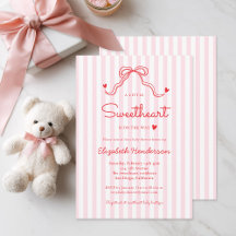 Little Sweetheart Bow Pink Valentine's Baby Shower