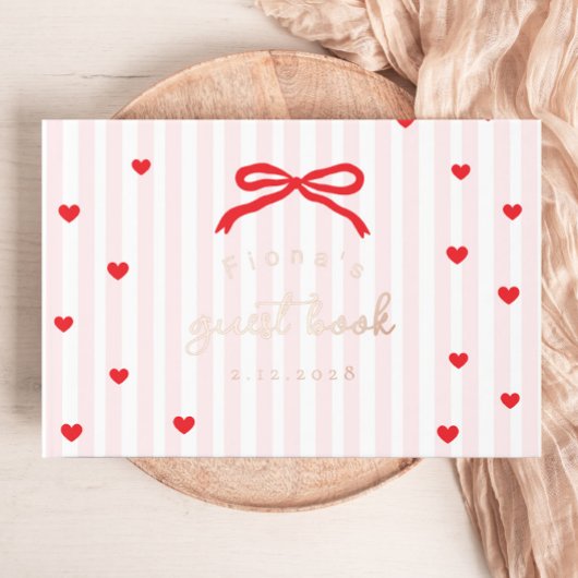 Little Sweetheart Bow Valentines Baby Shower ゲストブック