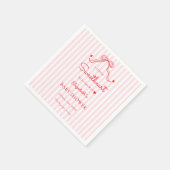 Little Sweetheart Bow Valentine's Baby Shower スタンダードカクテルナプキン (角)