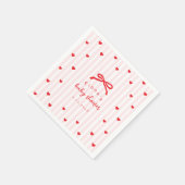 Little Sweetheart Bow Valentines Baby Shower スタンダードカクテルナプキン (角)