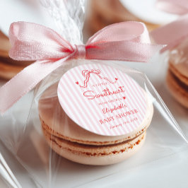 Little Sweetheart Bow Valentine's Baby Shower ラウンドシール