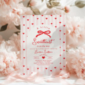 Little Sweetheart Bow Valentines Baby Shower 招待状