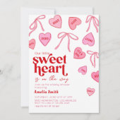Little Sweetheart Candy Hearts Baby shower 招待状 (正面)