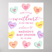 Little Sweetheart Candy Hearts Baby Shower Welcome ポスター (正面)
