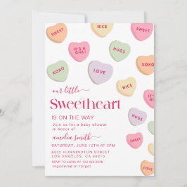 Little Sweetheart candy Valentines Day Baby shower 招待状
