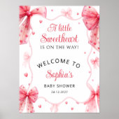 Little Sweetheart Cute Bow Baby Showerへようこそ ポスター (正面)
