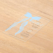 Little Sweetheart Elegant Blue Bow Baby Shower アクリル招待状 (レイダウン)