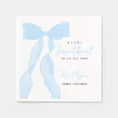 Little Sweetheart Elegant Blue Bow Baby Shower スタンダードカクテルナプキン (正面)