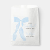 Little Sweetheart Elegant Blue Bow Baby Shower フェイバーバッグ (正面)