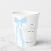 Little Sweetheart Elegant Blue Bow Baby Shower 紙コップ (裏面)