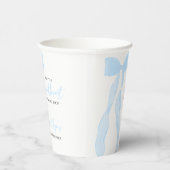 Little Sweetheart Elegant Blue Bow Baby Shower 紙コップ (右)