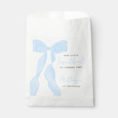 Little Sweetheart Elegant Blue Bow Birthday Party フェイバーバッグ (正面)