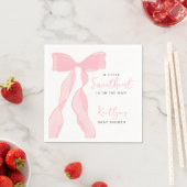 Little Sweetheart Elegant Pink Bow Baby Shower スタンダードカクテルナプキン (インサイチュ)