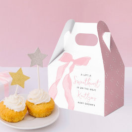 Little Sweetheart Elegant Pink Bow Baby Shower フェイバーボックス
