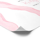 Little Sweetheart Elegant Pink Bow Baby Shower ポスター (角)