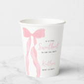 Little Sweetheart Elegant Pink Bow Baby Shower 紙コップ (裏面)