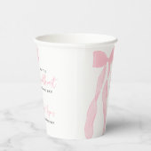 Little Sweetheart Elegant Pink Bow Baby Shower 紙コップ (右)