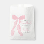 Little Sweetheart Elegant Pink Bow Birthday Party フェイバーバッグ (正面)