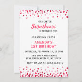 Little Sweetheart First Birthday Invitation 招待状 (正面)