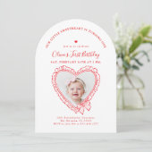 Little Sweetheart First Birthday Invitation 招待状 (スタンド正面)