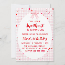 Little Sweetheart First Birthday Invitation. 招待状