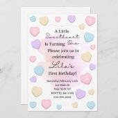 Little Sweetheart First Birthday Party Invitation 招待状 (正面/裏面)