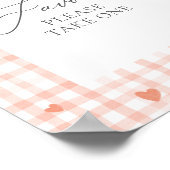 Little Sweetheart Gingham Baby Shower Pavies Sign ポスター (角)