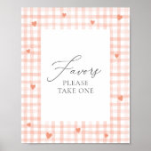 Little Sweetheart Gingham Baby Shower Pavies Sign ポスター (正面)